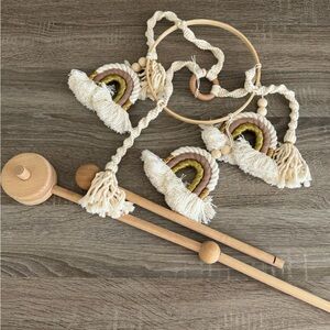 Natural Boho Rainbow Baby Mobile